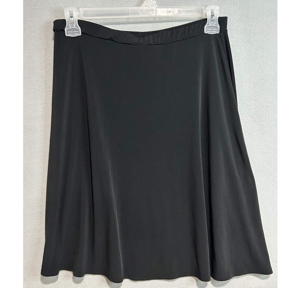Kristin Nicole A-Line Skirt Women XL Black Stretch Elastic Waist Made in USA